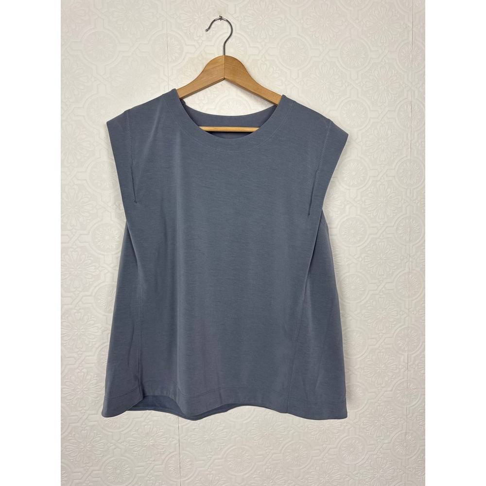 Athleta SeaSoft Tank Blue Gray Muscle Tee Sleeveless Top XL